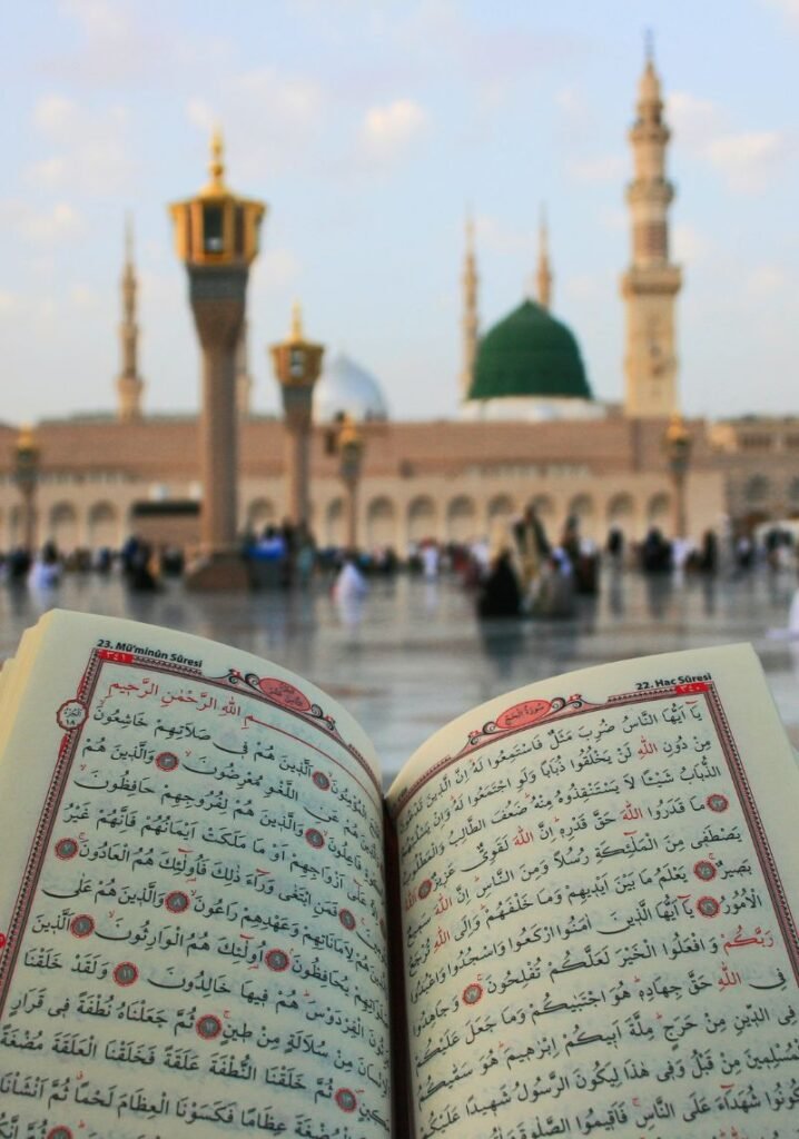 Reading Quran in Madina